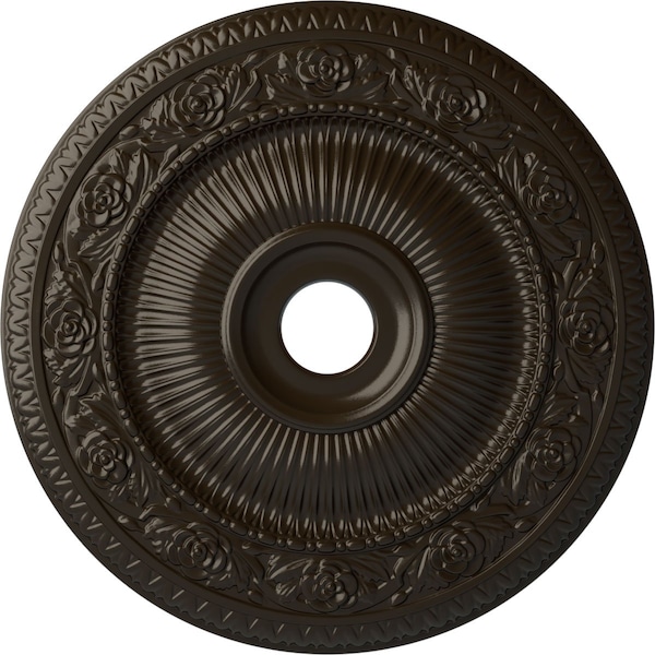 Ekena Millwork Logan Ceiling Medallion (Fits Canopies up to 6 1/8"), 24 1/4"OD x 3 7/8"ID x 2"P, Stone Hearth CM24LO1SHF - main